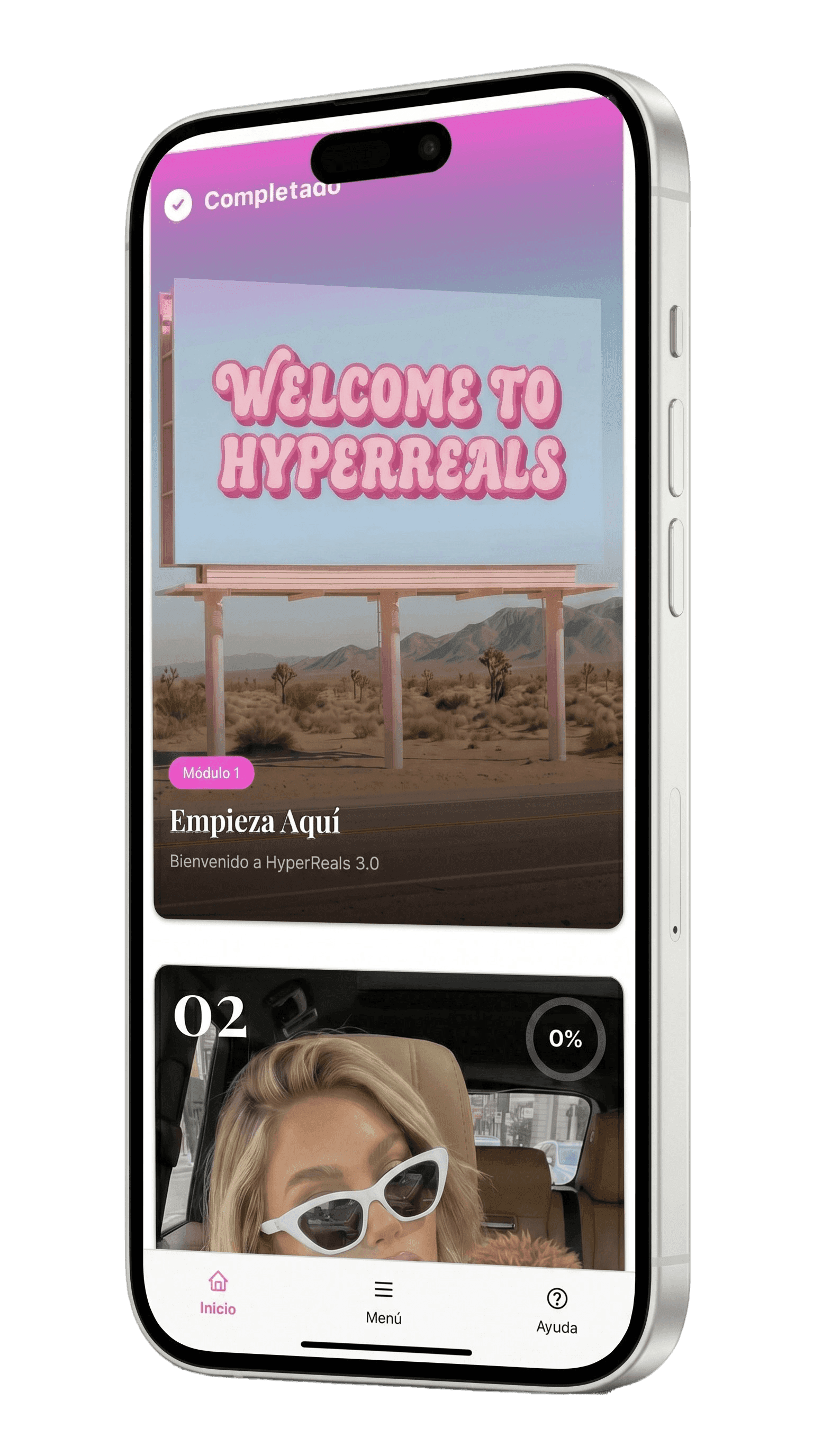 HyperReals Academy — vista en móvil